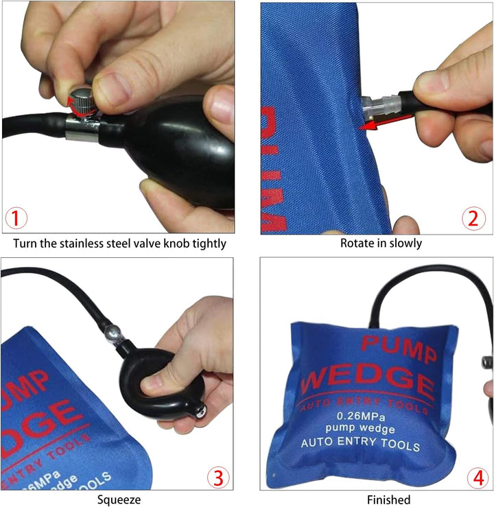 WANYI 6 Stück Pneumatikspanner Montagekissen Montagehilfe Fenster Quadratisch Air Wedge Pump Fenster