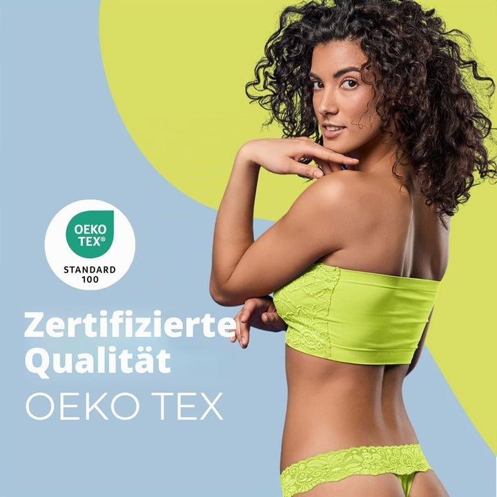 FOCENZA Bandeau Top Spitze Für Damen, Nahtlose Technologie, Einheitsgrösse für alle, Made in Italy E