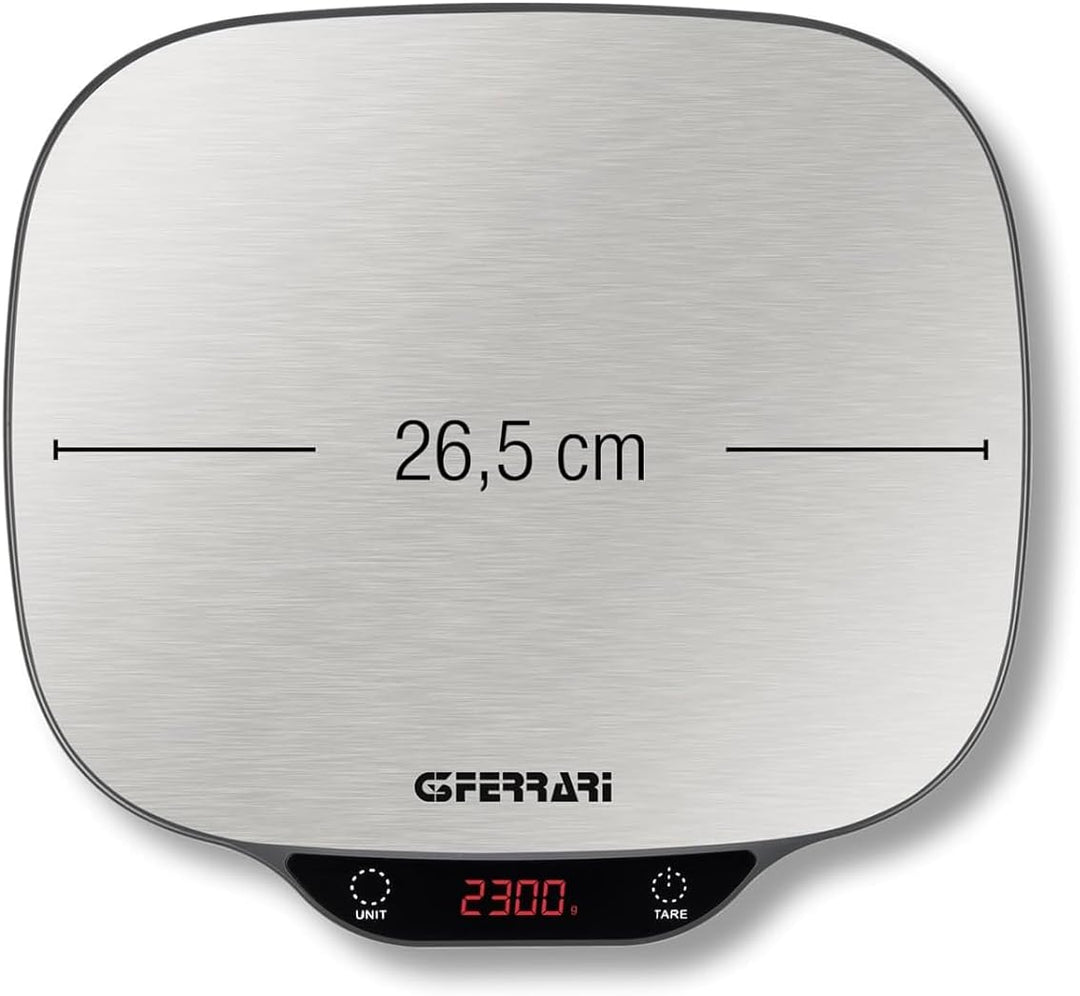 G3 Ferrari G20096 Patty Elektronische Küchenwaage, XXL-Maxiformat, Hochhelligkeits-Display, 1 g/5 kg