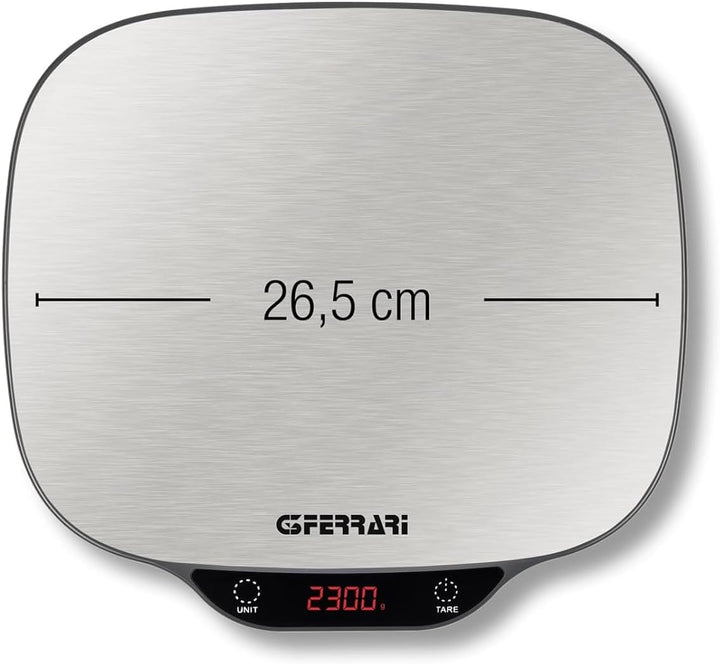 G3 Ferrari G20096 Patty Elektronische Küchenwaage, XXL-Maxiformat, Hochhelligkeits-Display, 1 g/5 kg