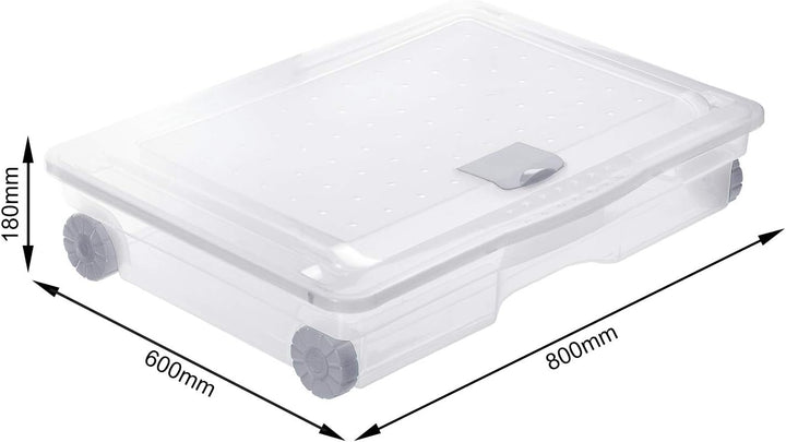 Unterbettbox 60l mit Deckel und Rollen