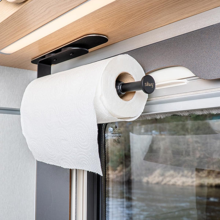 silwy® Magnetischer Küchenrollenhalter – Haftet ohne Bohren auf Metallflächen & Metall-Leiste – Flex