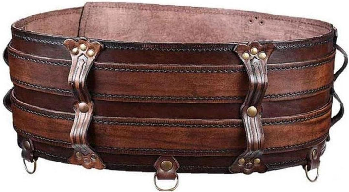 Onsinic Leder Bund Mittelalterlicher Abenteurer Gurt Gürtel Doppelband Taillenbänder Steampunk Gesch