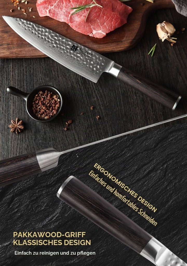 XINZUO 20.1cm Kochmesser,Scharf Profi Damaststahl Gyuto Multifunktions Chefmesser Küchenmesser mit E