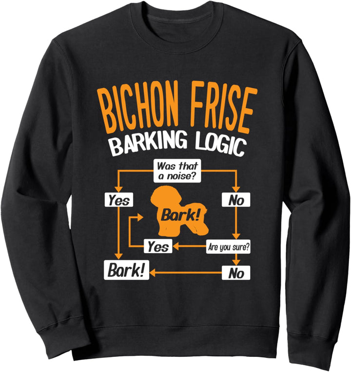Bichon Frise Barking Logic Funny Dog Lover Sweatshirt