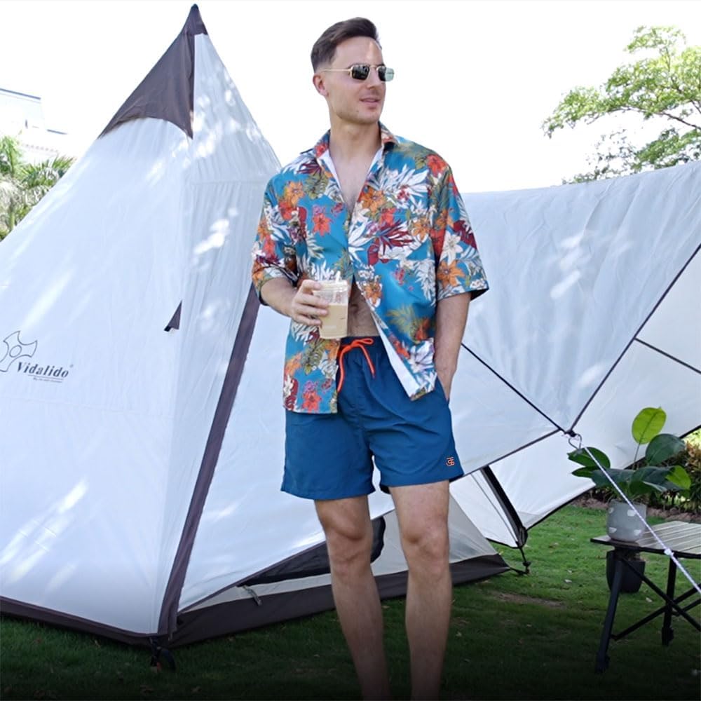JustSun Badehose Herren Schnelltrocknend Boardshorts mit Mesh-Futter und Verstellbarem Tunnelzug 3XL