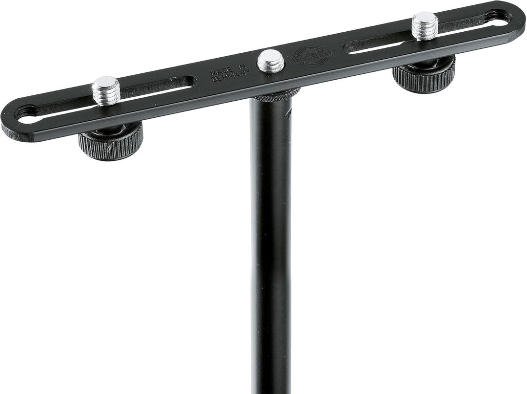 K&M 23550 Ergänzungsschiene Schwarz - Stahl - Länge 217 mm - mit 3/8" Gewindeanschluss, bewegliche A