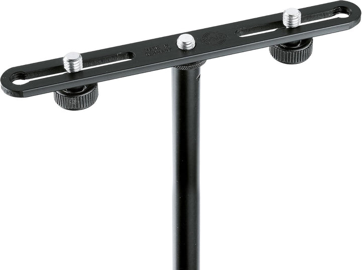 K&M 23550 Ergänzungsschiene Schwarz - Stahl - Länge 217 mm - mit 3/8" Gewindeanschluss, bewegliche A