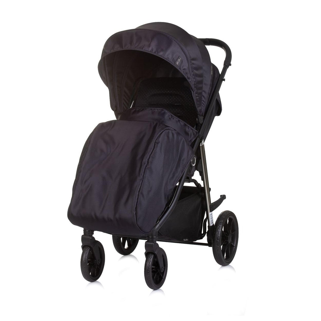 Chipolino Kinderwagen Buggy Insta, Fussabdeckung, Federung, Korb, Gurt, klappbar schwarz, schwarz