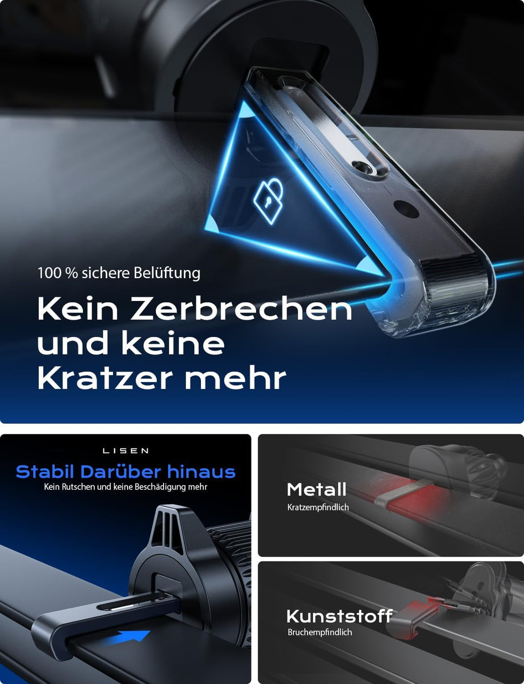 LISEN für Magsafe Autohalterung, 24X Magnet Handyhalterung Auto Magnetische, 360° Drehbar Handy Halt