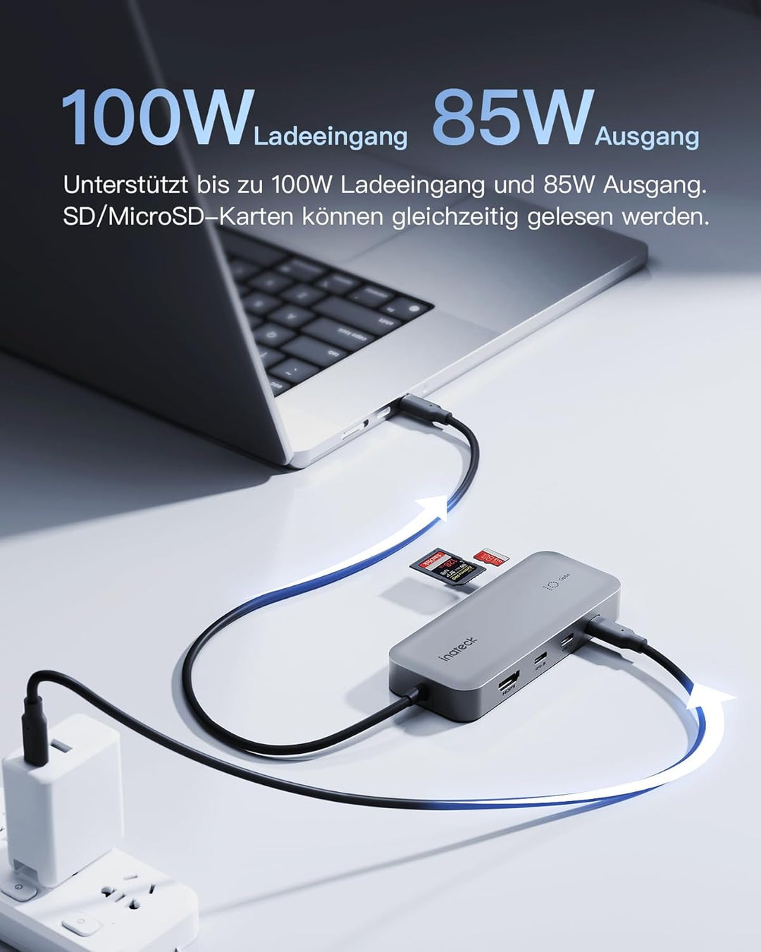 Inateck 10 in 1 USB C Hub, 4K 60Hz HDMI Docking Station, USB C Video＋Data, 100W PD, 10Gbps 2 USB 3.2