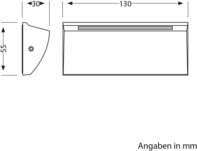 ledscom.de LED Wand-Lampe/Treppenlicht SEGIN für aussen, IP54, flach, Downlight matt, eckig, 3,8 W,