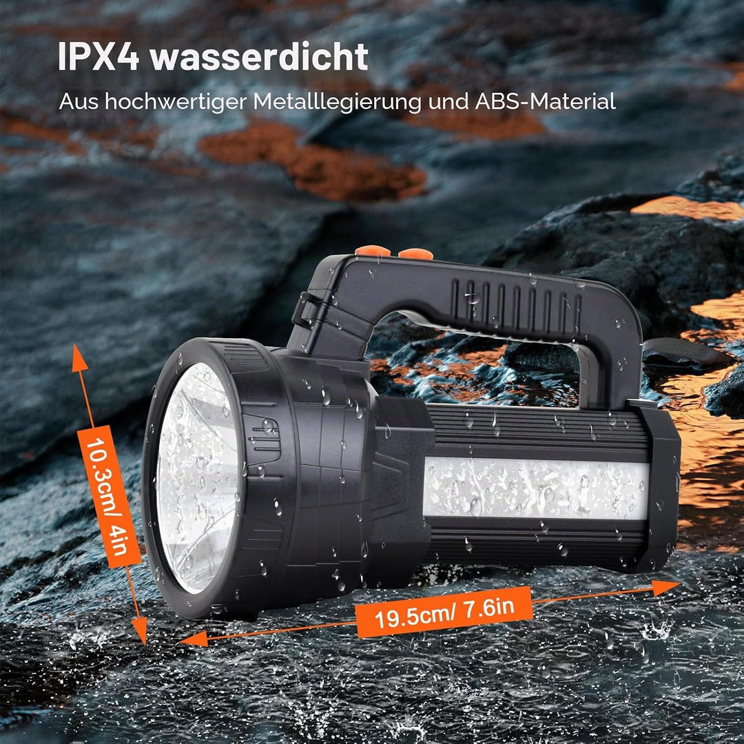 ERAY LED Taschenlampe 11000 lm, Handscheinwerfer LED Akku Wiederaufladbar 9600mAh Power Bank, IPX4 W