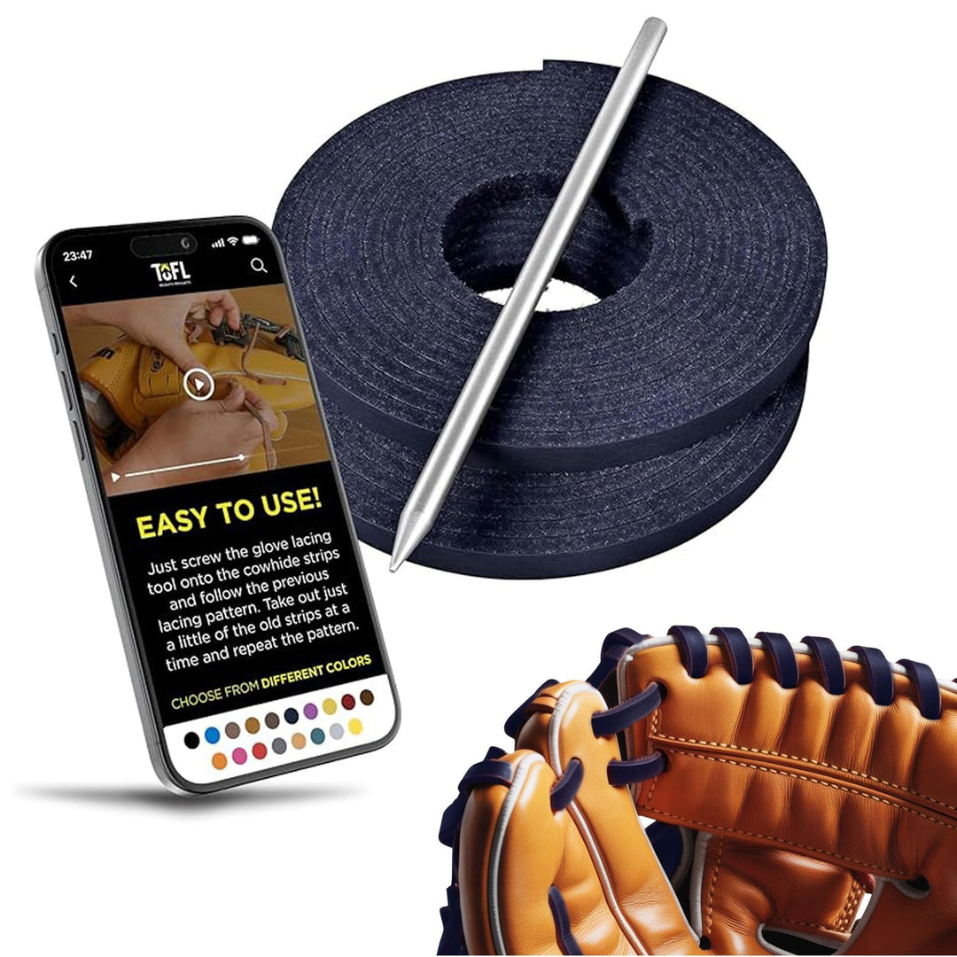 TOFL Softball- und Baseballhandschuh-Spitze-Set, Handschuh-Reparatur-Set, 2 Lederschnürsenkel mit Sc