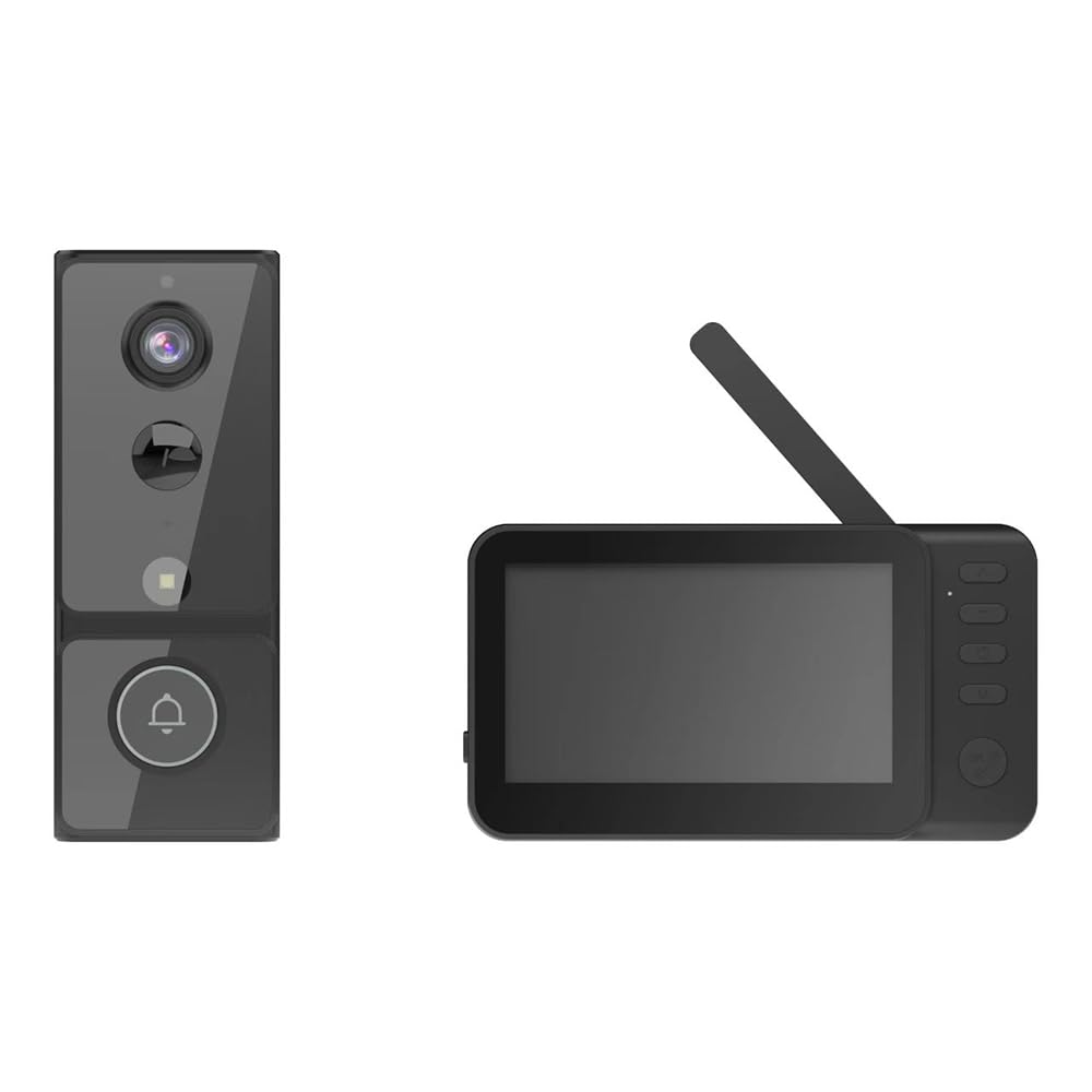 TKMARS Videotürklingel, Türklingel mit Kamera, 4,3 Zoll Monitor ohne WLAN &amp; App, 170° Weitwinkel, Na