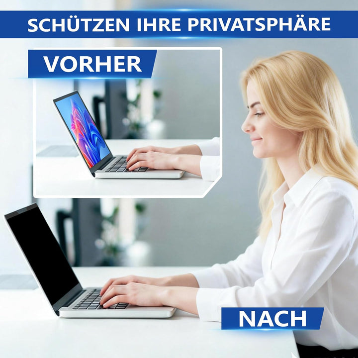 Magnetischer Laptop Blickschutzfolie 15,6 Zoll 16:9, Abnehmbarer Laptop Sichtschutzfilter und Blendf