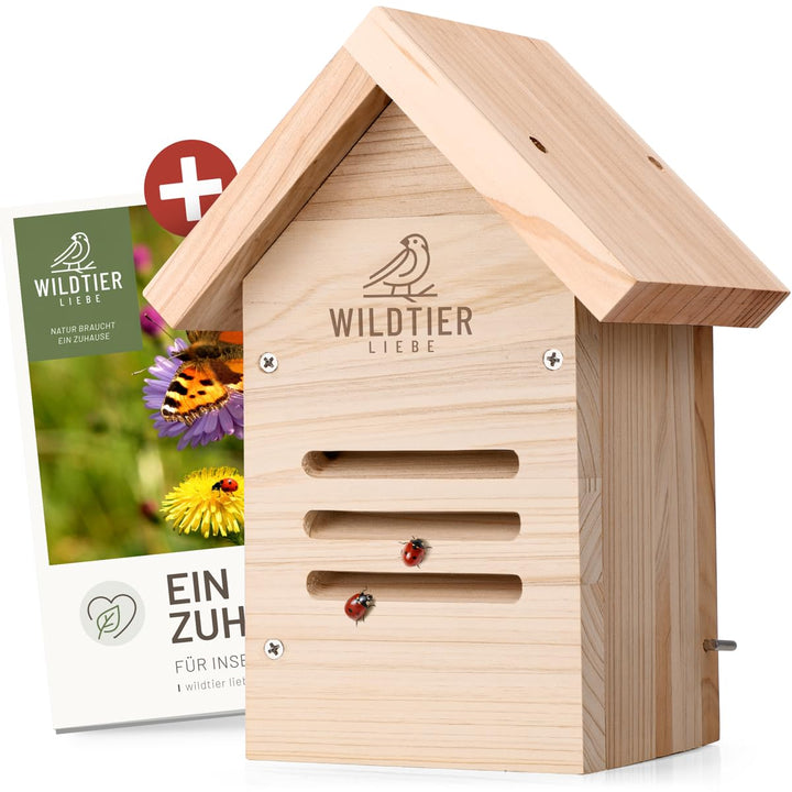 wildtier liebe Marienkäfer-Hotel, Marienkäferhaus - Wetterfest &amp; Unbehandelt aus Massiv-Holz I Insek