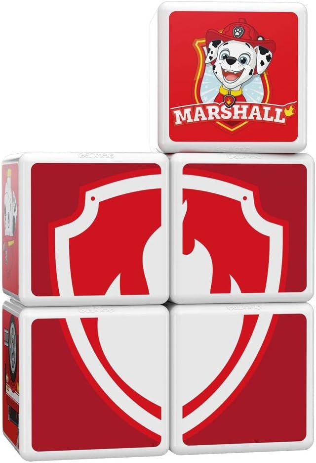 Geomag MagiCube PAW PATROL 080 Marshal's Fire Truck 5 Magnetwürfel für Konstruktionen, mehrfarbig