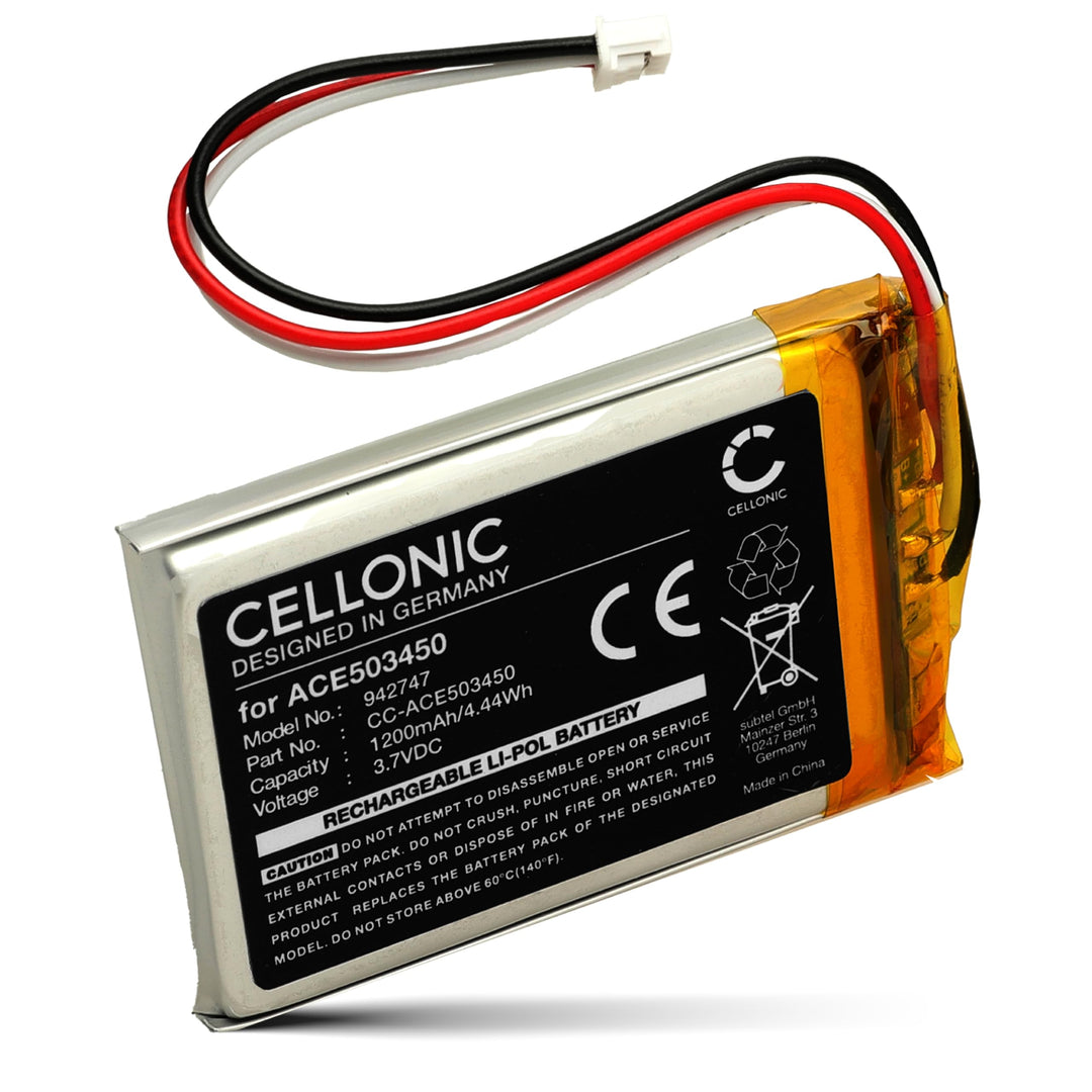 CELLONIC, Akku für Headset kompatibel mit Razer Barracuda X (1200mAh, 3.7V) Ersatzakku FT603048P