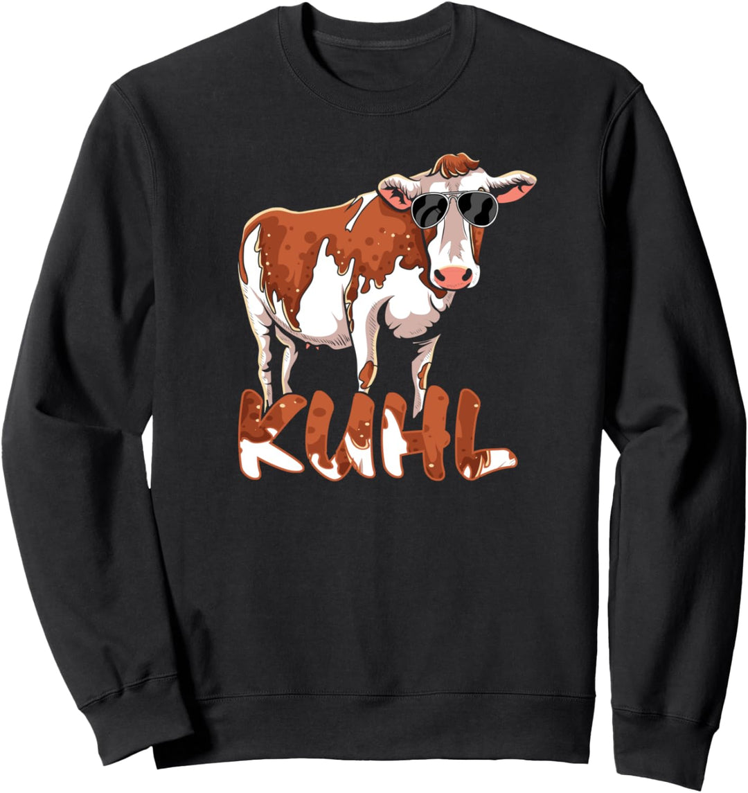 Lustiges Kuhl Kuh Coole Kühe mit Sonnenbrille Bauer Sprüche Sweatshirt