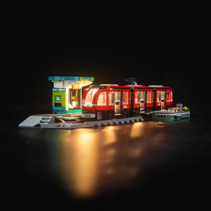 LocoLee Licht Kompatibel mit Lego City 60423 Strassenbahn mit Haltestelle, Nur Lichter Set - Kein Mo