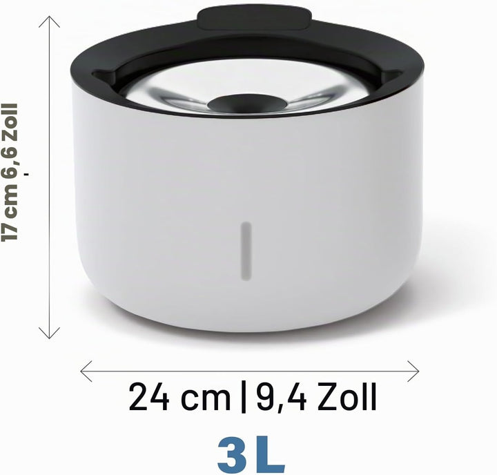 Zeus Oasis Trinkbrunnen für Hunde, 3 Liter Wasserspender mit 3-fach Filterung, fliessendes &amp; gefilte