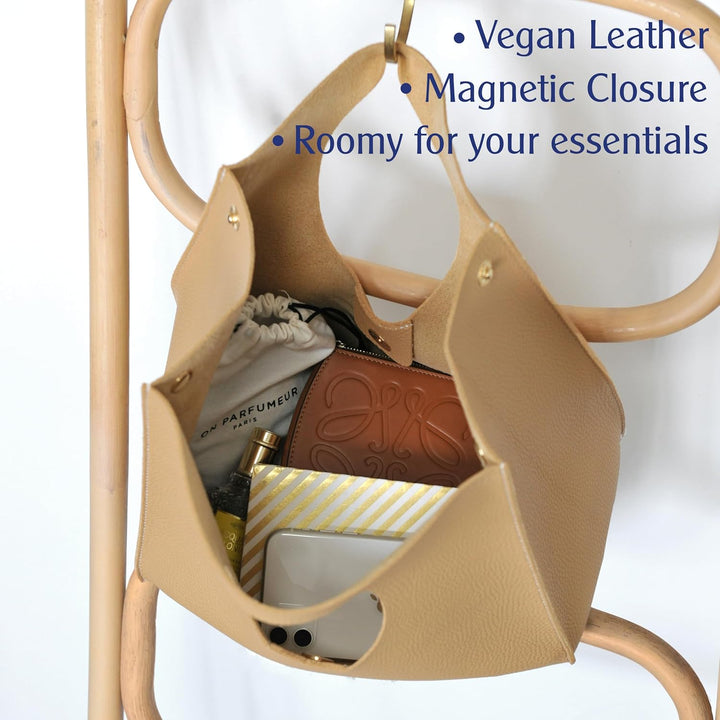 Hoxis Handtasche im minimalistischen Vintage-Stil, weiches PU-Leder, Clutch, kleine Tragetasche Haut