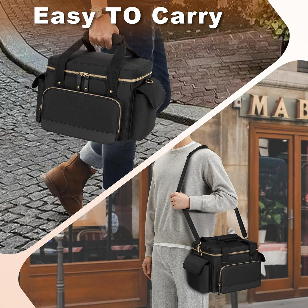 Damero 7-Zoll-Tasche für Schallplatten, Schallplatten Aufbewahrung Koffer für über 80 LP-Schallplatt