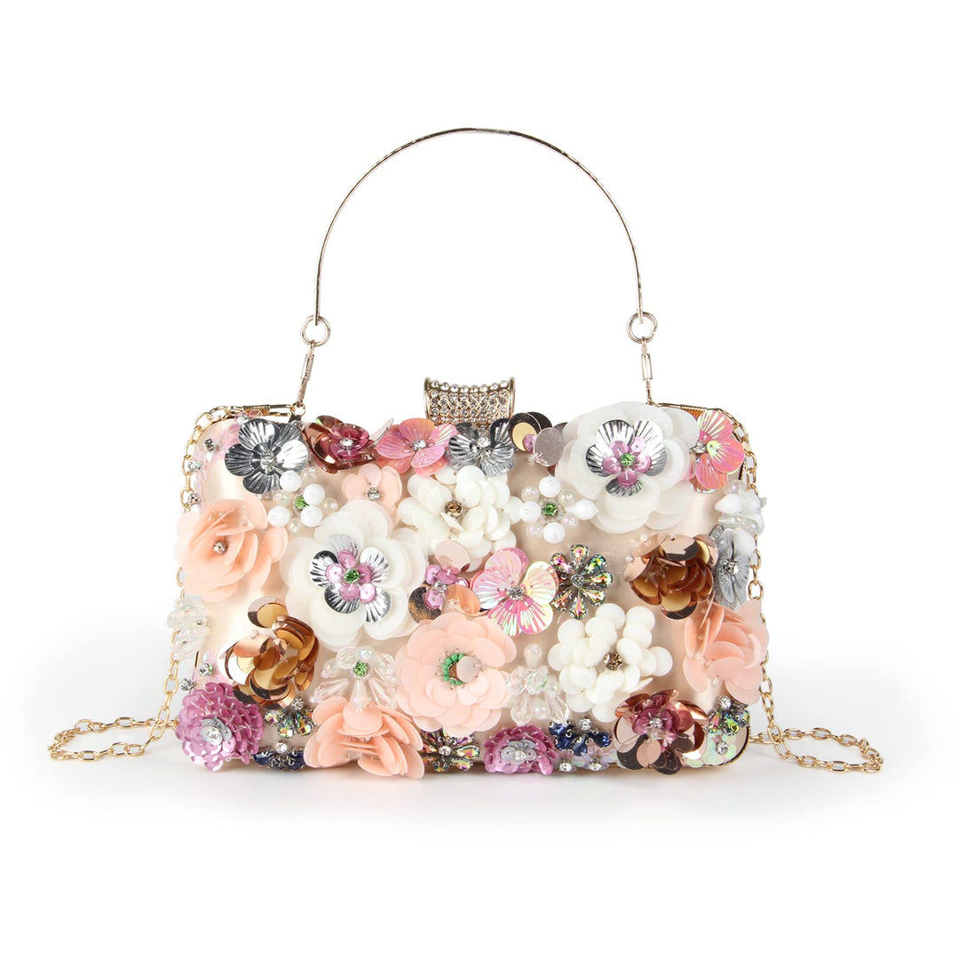 LHHMZ Damen Eleganz Blumen Abend Clutch Taschen Blumen Korn Hochzeits Einkaufstaschen Braut Schulter