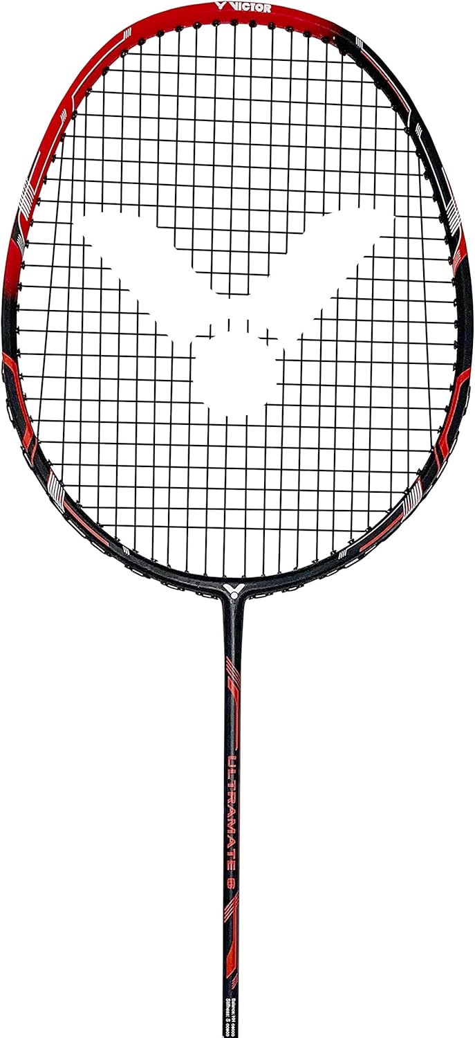 VICTOR Ultramate 6 Badmintonschläger für Einsteiger aus Carbon + Aluminium schwarz/rot Ultramate 6 S