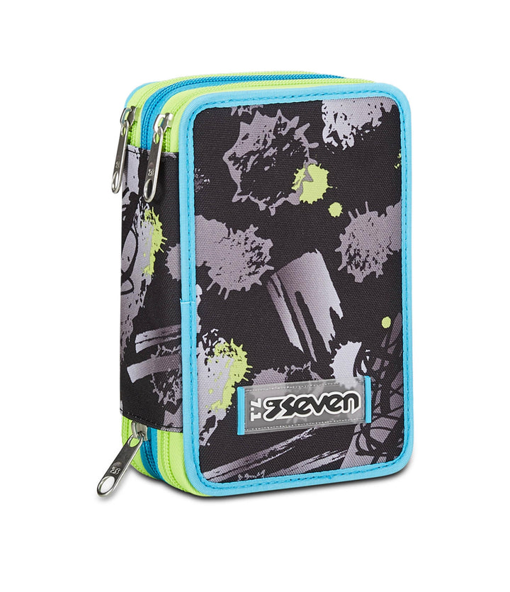 Seven Federmäppchen, Mäppchen, Mehrfarbig, Federtasche für Schreibwaren, Etui komplett mit Bleistift