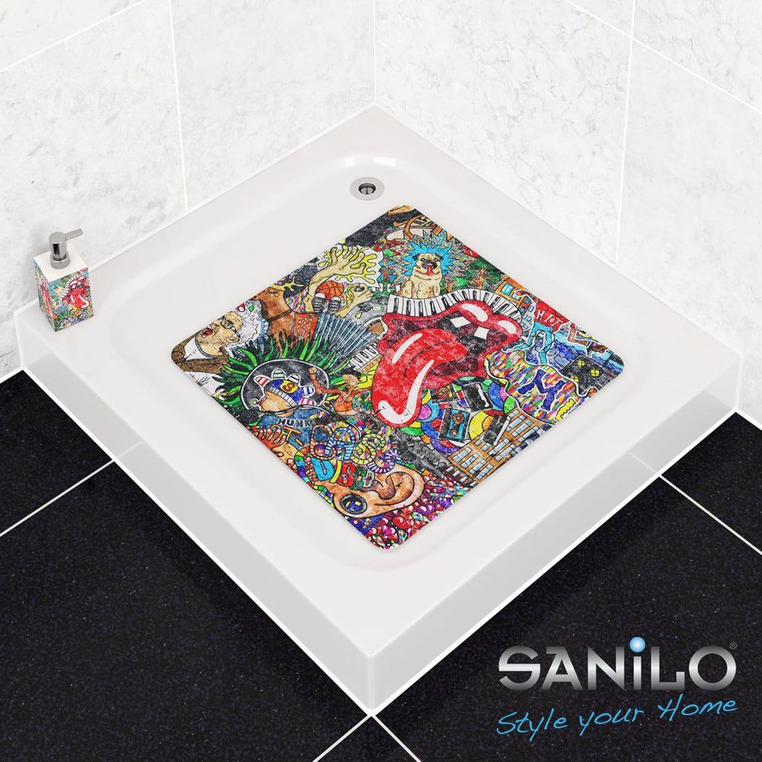 Sanilo Badematte 53 x 53 cm, rutschfeste Duschmatte für Dusche und Badewanne, Antirutschmatte maschi