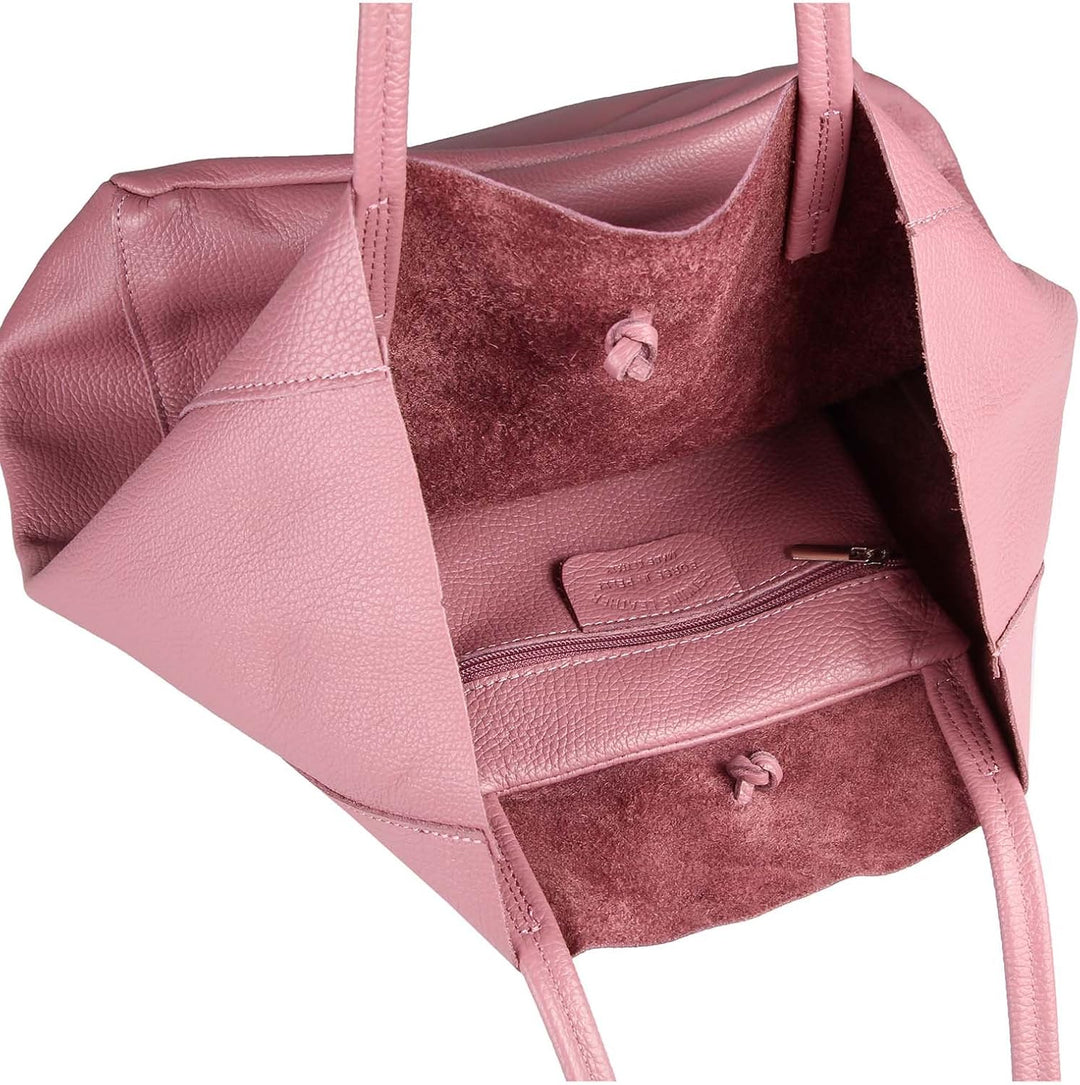 OBC Made in Italy Damen Leder Tasche XXL DIN-A4 Shopper Tote Hobo Bag Henkeltasche Handtasche Umhäng