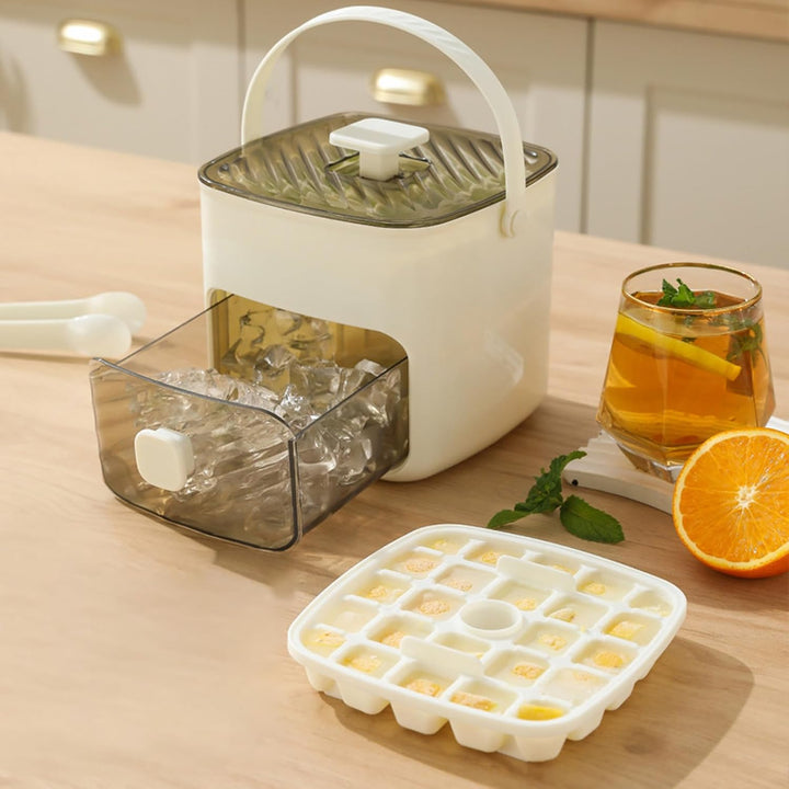 Generisch Haushalts-Eiswürfelspender mit Schublade, aus Kunststoff White, White