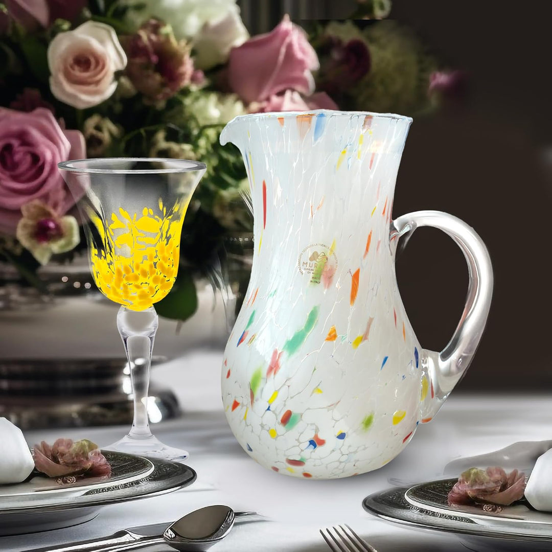 MurArt Muranogläser Set mit 6 Gläsern, 250 ml, aus der Wellenkollektion aus mundgeblasenem Glas, han