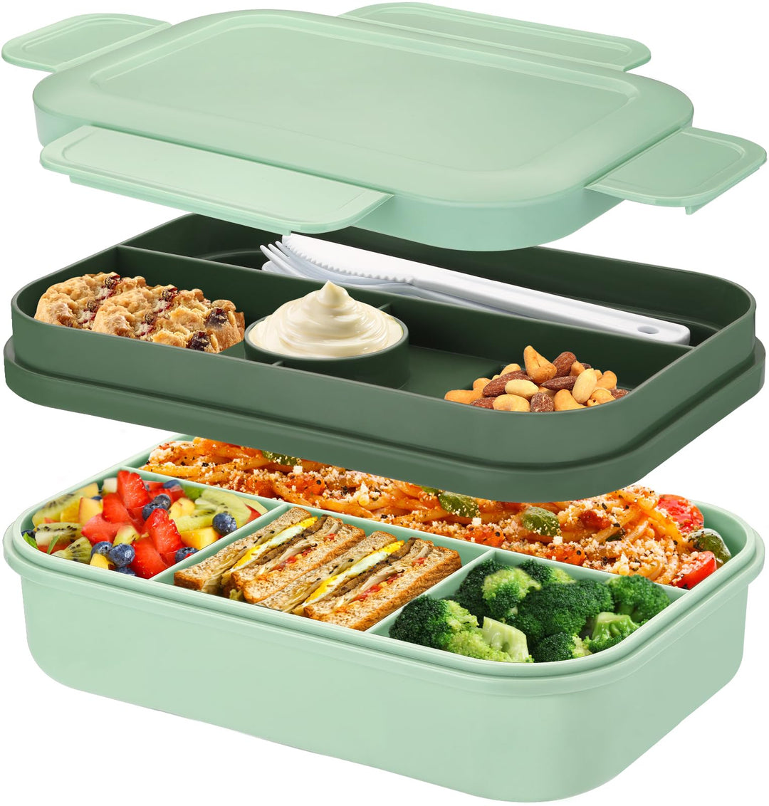 Lunchbox für Erwachsene,2000ml Brotdose mit Fächern,Bento Boxen Lunch Box Kinder mit Besteck,Vesperb