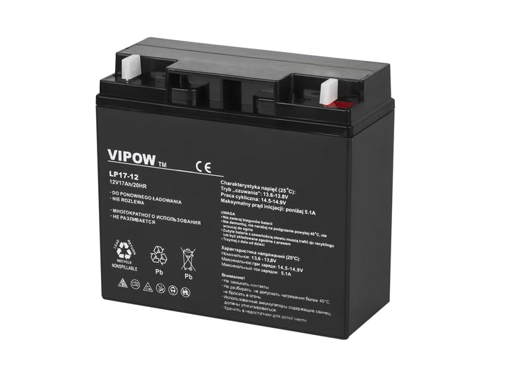 Vipow LP20-17 Blei Akku 12V 17Ah, Batterie 181 x 77 x 167 mm, wartungsfrei luftdicht Bleiakku Gelakk