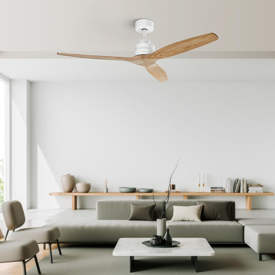 Ufesa Deckenventilator, 40W, 6 Geschwindigkeiten, Ultra Silent, 3 Naturholzflügel 132cm, Sommer - Wi