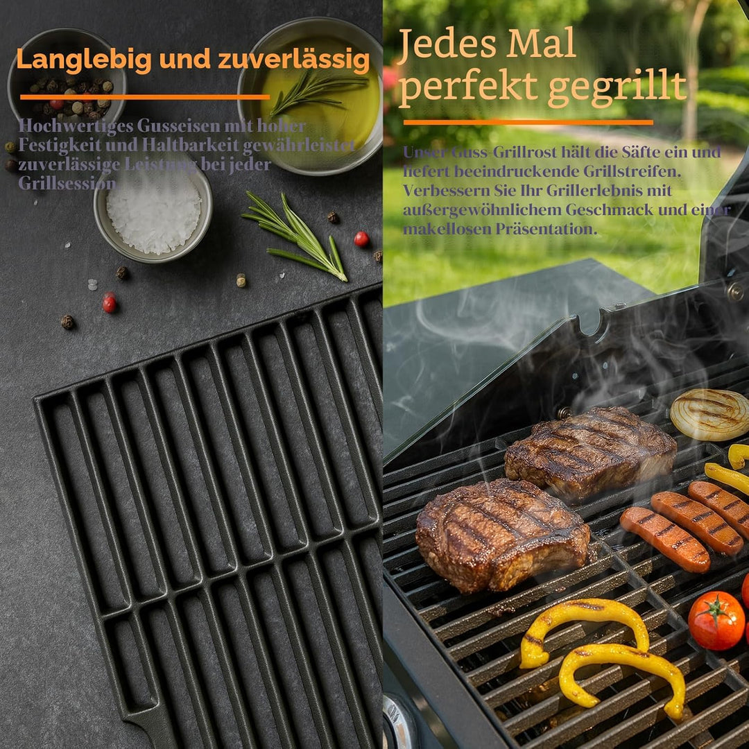 GFTIME Gusseisen Grillrost 43 x 63cm für Enders Boston Pro 3, Enders Monroe Pro 3, Charbroil, Barbec