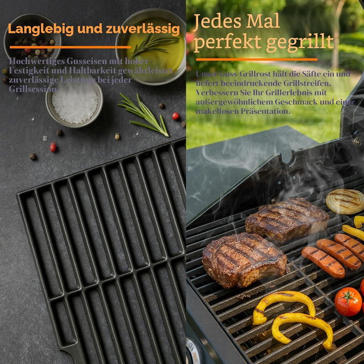 GFTIME Gusseisen Grillrost 43 x 63cm für Enders Boston Pro 3, Enders Monroe Pro 3, Charbroil, Barbec