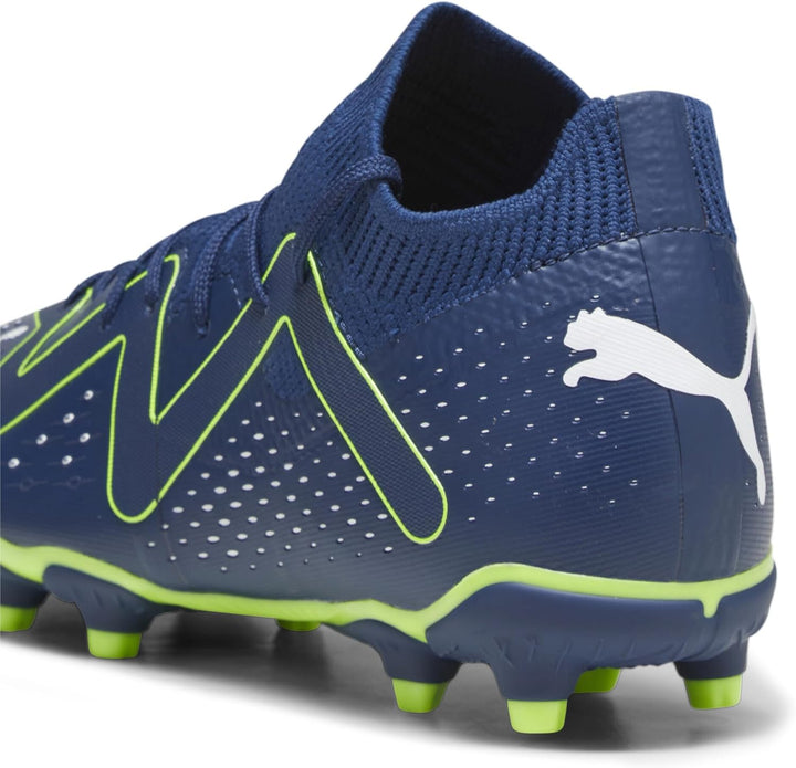 PUMA Unisex Kinder Future Match Fg/Ag Jr Fussballschuh, Persisches Blau Puma Weiss Pro Grün