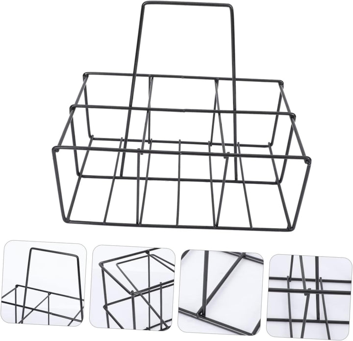 Cabilock Flaschenträger Metall Flaschenkorb Getränketräger Flaschen Tragekorb mit Griff Weinträger M