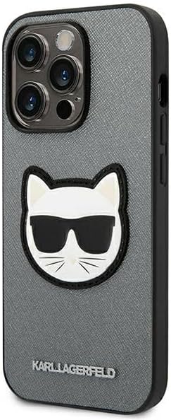 KARL LAGERFELD KLHCP14XSAPCHG hülle für iPhone 14 Pro Max 6,7" hardcase Silber/Silver Saffiano Choup