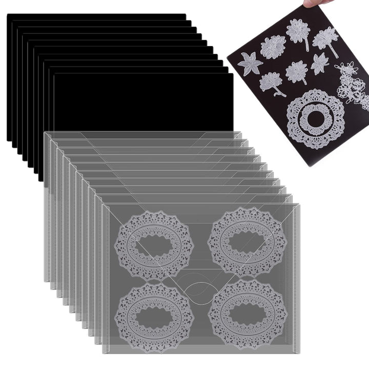 10 Stück A4 Gummi-Magnetfolien 22,9 x 29,2 cm, 10 Stück, transparente Stempel-Aufbewahrungstaschen,