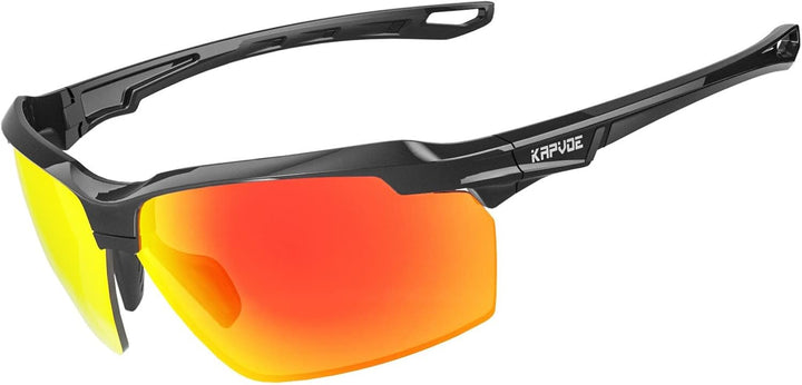 KAPVOE Fahrradbrille Polarisiert Sonnenbrille Sportbrille MTB Brille Radbrille Herren Damen Rennrad