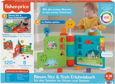 Fisher-Price HCL07 - Riesen Sitz&Steh Erlebnisbuch, elektronisches Lernspielzeug und Aktivitätszentr