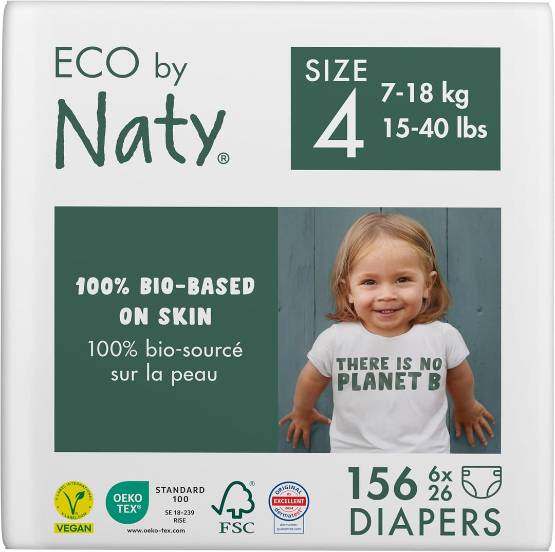Eco by Naty Baby Öko Windeln - umweltfreundliche Premium-Bio Windeln aus pflanzenbasierten Materiali