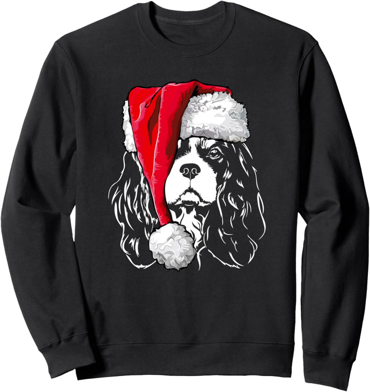 Lustiger Cavalier King Charles Spaniel Weihnachtsmann Hunde Sweatshirt