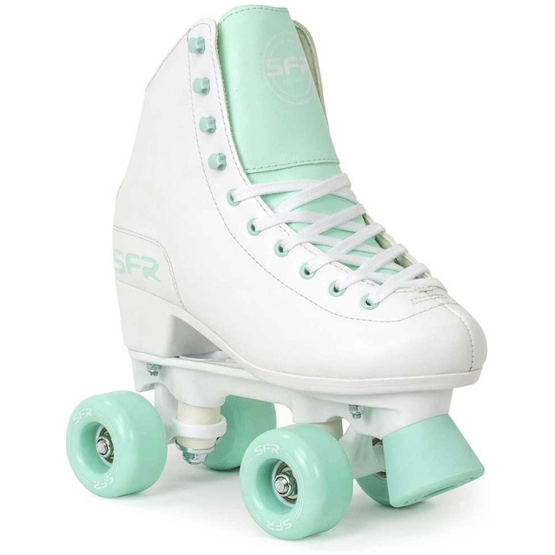 Sfr Skates Unisex, Jugend Figure Quad Skates Rollschuhe Kinder 35.5 Mehrfarbig (Weiss / Grün), 35.5