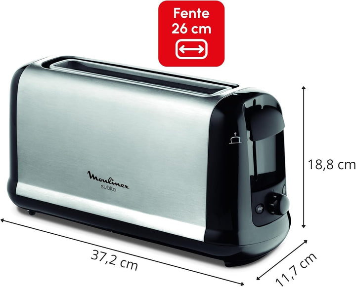 MOULINEX LS260800 Subito Toaster - Edelstahl und Schwarz